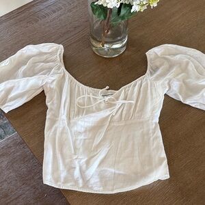 Abercrombie & Fitch Cream Short Sleeve Top